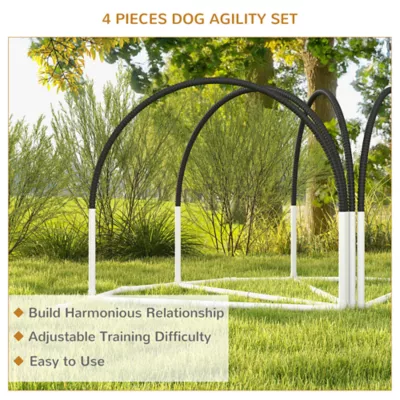 PawHut Dog Agility Kit Pet Obstacle Course Training Equipment with Weave Poles, Carry Bag - Image 5