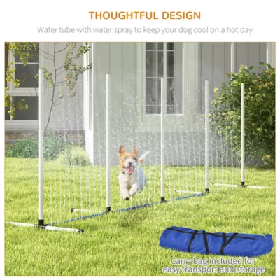PawHut 2PCs Dog Agility Kit with Weave Poles, Spray Water Tube, Whistle, Carry Bag - Image 6