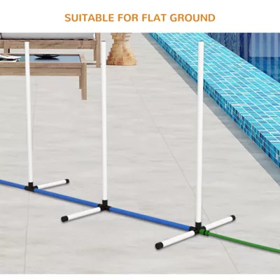 PawHut 2PCs Dog Agility Kit with Weave Poles, Spray Water Tube, Whistle, Carry Bag - Image 7