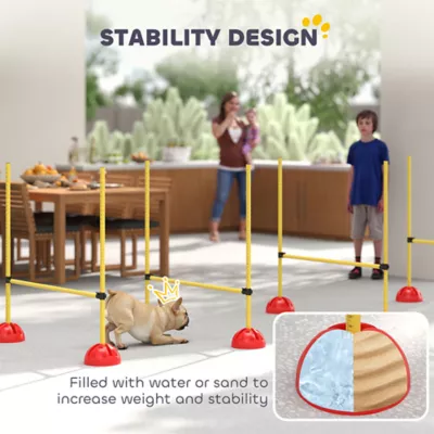PawHut Dog Agility Training Equipment, 4 PCS Obstacle Course with Height Adjustable Jump Hurdle &Bag - Image 7