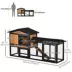 PawHut 69"L Wooden Rabbit Hutch Pet Playpen Bunny House Enclosure with Run Box, Slide-out Tray, Ramp image thumbnail 3