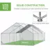 PawHut 9.8' x 26.2' x 6.6' Chicken Coop Cage, Outdoor Hen House w/Cover & Lockable Door image thumbnail 6