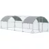 PawHut Galvanized Large Metal Chicken Coop Cage Walk-in Enclosure with Cover for Outdoors image thumbnail 1