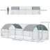 PawHut Galvanized Large Metal Chicken Coop Cage Walk-in Enclosure with Cover for Outdoors image thumbnail 3