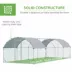 PawHut Galvanized Large Metal Chicken Coop Cage Walk-in Enclosure with Cover for Outdoors image thumbnail 6