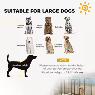 PawHut Large Dog Playpen Indoor/Outdoor, Foldable PlayPen with Lockable Door and Ground Stakes - Image 7