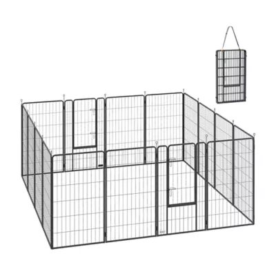PawHut 16 Panels Dog Playpen with Strap, Portable, for Large Dogs, 47" Height - Image 1