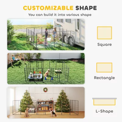 PawHut 16 Panels Dog Playpen with Strap, Portable, for Large Dogs, 47" Height - Image 4
