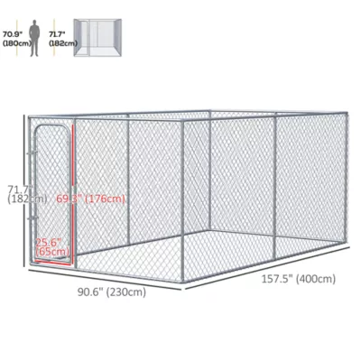 PawHut 99 Sq. Ft. Dog Playpen Outdoor with Galvanized Steel Frame - Image 3