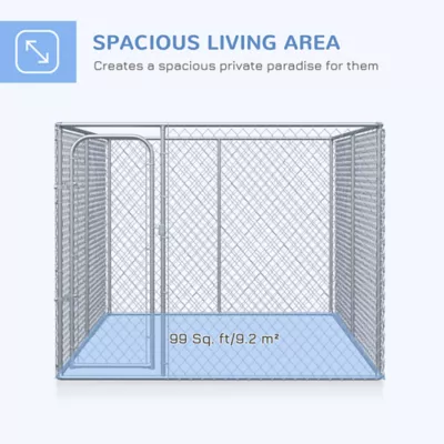 PawHut 99 Sq. Ft. Dog Playpen Outdoor with Galvanized Steel Frame - Image 4