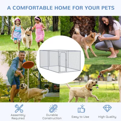 PawHut 99 Sq. Ft. Dog Playpen Outdoor with Galvanized Steel Frame - Image 7
