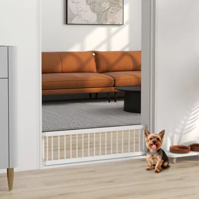 PawHut Dog Gate, Adjustable Pet Gate, 10" Tall with 2 Extensions, Pressure Mount Kit - Image 2