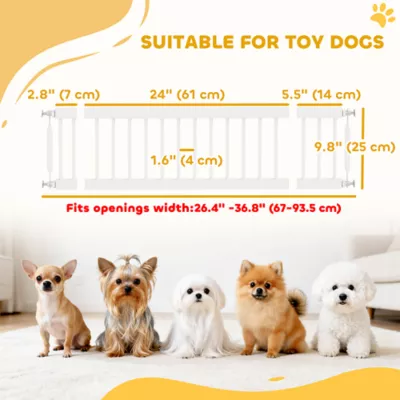 PawHut Dog Gate, Adjustable Pet Gate, 10" Tall with 2 Extensions, Pressure Mount Kit - Image 3
