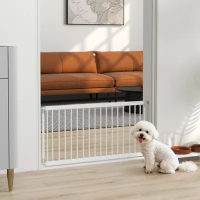 PawHut Dog Gate, Adjustable Pet Gate, 18" Tall with 2 Extension, Pressure Mount Kit - Image 2