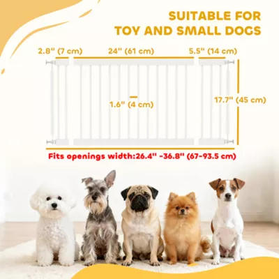 PawHut Dog Gate, Adjustable Pet Gate, 18" Tall with 2 Extension, Pressure Mount Kit - Image 3