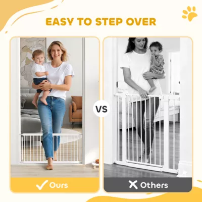 PawHut Dog Gate, Adjustable Pet Gate, 18" Tall with 2 Extension, Pressure Mount Kit - Image 4