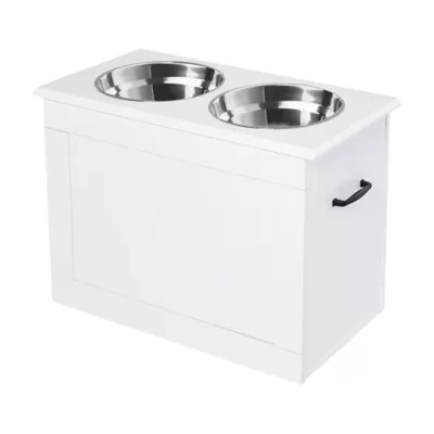 PawHut Large Elevated Pet Feeder with Storage and 2 Stainless Steel Dog Bowls - Image 1