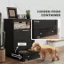 PawHut Pet Feeder Station Storage Cabinet, Dog Food Storage Container with Raised Bowls image thumbnail 6