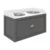 PawHut Elevated Pet Feeding Station with Storage and 2 Stainless Steel Bowls, 23.6"x11.8" x14.2" image thumbnail 1