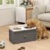 PawHut Elevated Pet Feeding Station with Storage and 2 Stainless Steel Bowls, 23.6"x11.8" x14.2" image thumbnail 2