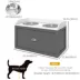 PawHut Elevated Pet Feeding Station with Storage and 2 Stainless Steel Bowls, 23.6"x11.8" x14.2" image thumbnail 3