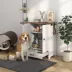Dog Feeding Station and Storage w/ Hooks and Adjustable Shelf, 2 Bowls image thumbnail 2