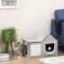 PawHut Large Cat Bed for Indoor, Cat House Hideaway with Soft Cushion, Scratching Pad, Dangling Ball image thumbnail 2