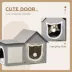 PawHut Large Cat Bed for Indoor, Cat House Hideaway with Soft Cushion, Scratching Pad, Dangling Ball image thumbnail 6
