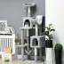 PawHut Tall Cat Tree for Indoor Cats, 70" Multi-Level Cat Tower with Hammock, Cat Bed, Cat Condo image thumbnail 2