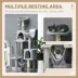PawHut Tall Cat Tree for Indoor Cats, 70" Multi-Level Cat Tower with Hammock, Cat Bed, Cat Condo image thumbnail 4