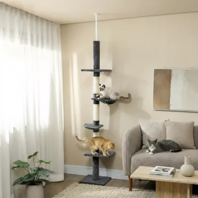 PawHut 8.5ft Cat Climbing Tree, 5-Tier Cat Activity Center with Scratching Post - Image 2