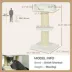 PawHut Cat Tree Kitty Tower with Sisal Mat Scratching Post, Cat Bed, Cushion, Perch, 18" x 18" x 36" image thumbnail 3