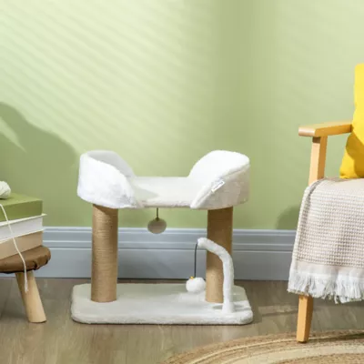 PawHut Cat Tower Condo for Indoor Cats, Small Cat Tree with Jute Scratching Posts, Top Perch - Image 7