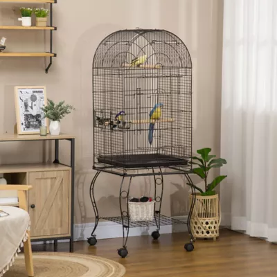 PawHut 60"H Large Bird Cage with Openable Top for Cockatiel, Conure - Image 2