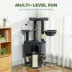 PawHut 47 Inch Cat Tree, Cat Tower for Indoor Cats with Cozy Condo, Bed, Toy Balls, Sisal Scratching image thumbnail 4