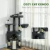 PawHut 47 Inch Cat Tree, Cat Tower for Indoor Cats with Cozy Condo, Bed, Toy Balls, Sisal Scratching image thumbnail 5