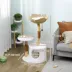 PawHut 40" Real Wood Cat Tree, Cat Tower for Indoor Large Adult Cats with Scratching Posts, Condo image thumbnail 3