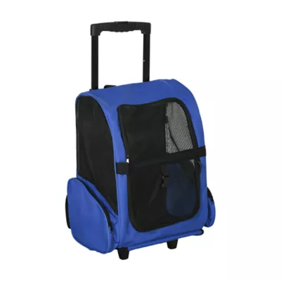 PawHut 2-IN-1 Pet Luggage Backpack Carrier w/ Handle, Rolling Wheels - Image 1