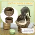 PawHut Wicker Cat Bed with Cushion, Stand, for Indoor Use image thumbnail 7