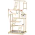PawHut Bird Playground, 4 Layer Wooden Play Stand with Ladders, Chain Toy, Stainless Steel Cups,Tray image thumbnail 1