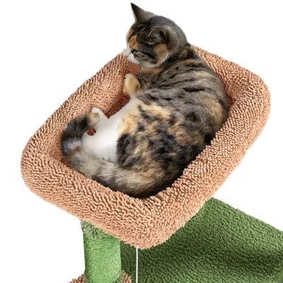 Yaheetech 42-in Cactus Cat Tree with Condo, Basket and Scratching Board - Image 5