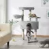 Yaheetech 46-in Multi-Level Cat Tree with Large Condo, Perch and Basket, Light Gray image thumbnail 2