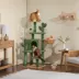 Yaheetech 53-in Cactus Cat Tree with Condo, Perch and Basket, Green/Brown image thumbnail 2