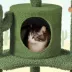 Yaheetech 53-in Cactus Cat Tree with Condo, Perch and Basket, Green/Brown image thumbnail 5