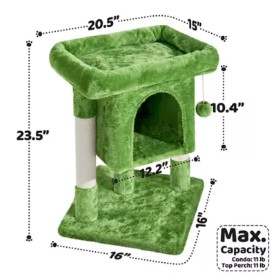 Yaheetech 23.5-in Compact Cat Tree with Condo, Wide Perch and Scratching Posts - Image 3