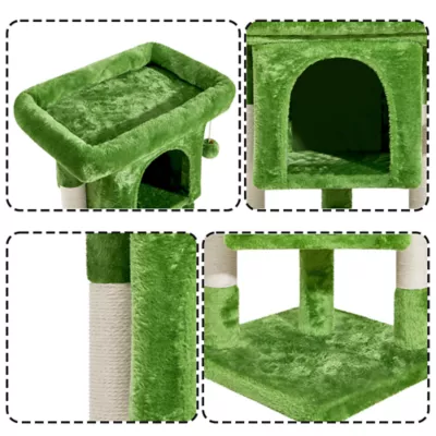 Yaheetech 23.5-in Compact Cat Tree with Condo, Wide Perch and Scratching Posts - Image 4