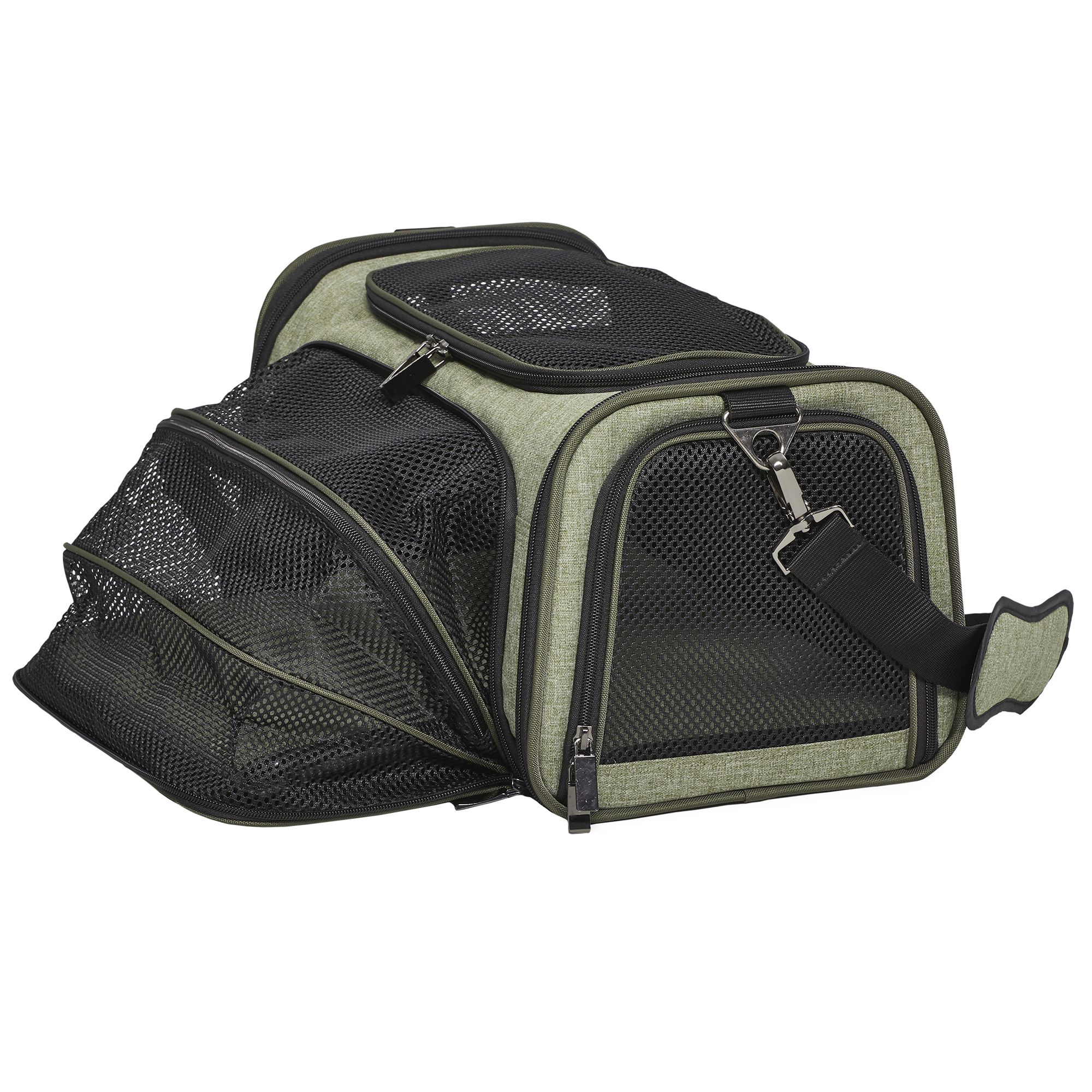 Midwest® Duffy Expandable Pet Carrier W/ Expandable Sides & Multiple Access Points, Green - thumbnail 7
