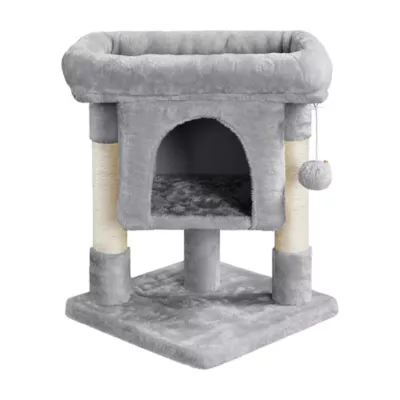 Yaheetech 23.5-in Compact Cat Tree with Condo, Wide Perch and Scratching Posts - Image 1