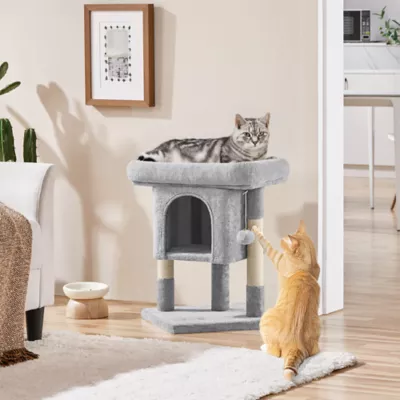 Yaheetech 23.5-in Compact Cat Tree with Condo, Wide Perch and Scratching Posts - Image 2