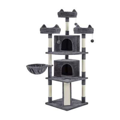 Yaheetech 69-in Multi-Level Cat Tree with 2 Condos, 3 Perches, Basket and Scratching Board - Image 1